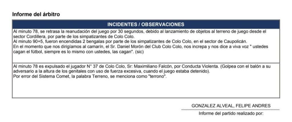 Felipe González informa sobre o Colo Colo vs. Everton.